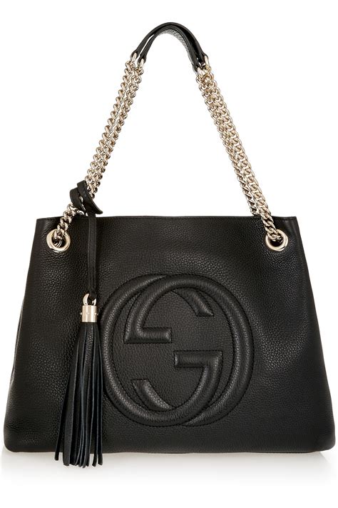 Soho medium shoulder bag in black leather 